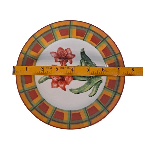 5 Amaryllis Salad Plates Christmas Blooming Flower By I. Godinger & Co. - Picture 6 of 6